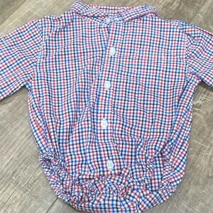 BABY Janie and Jack Red Blue White Plaid Shirt ONEPIECE